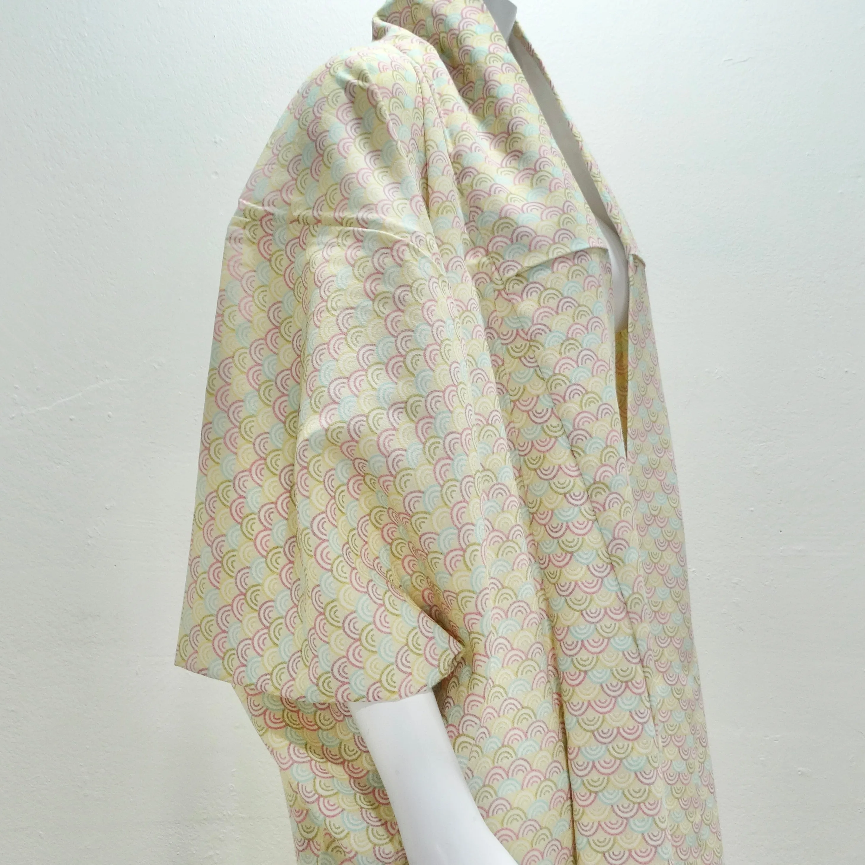 1970s Handmade Japanese Ivory Cotton Long Kimono