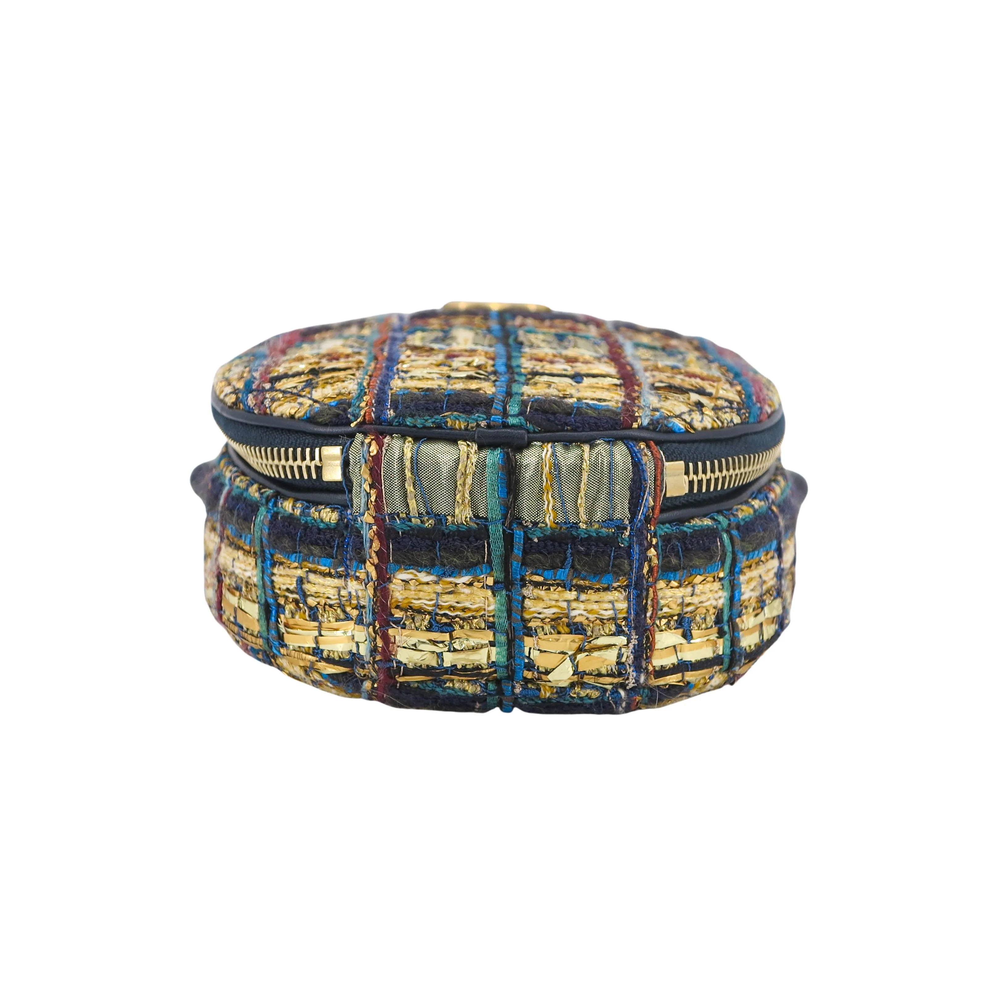 19A Egypt Gold Tweed Oval Camera Case with Handle