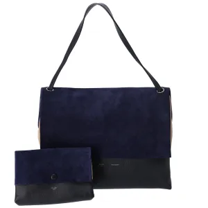 Celine All Soft Shoulder Bag Ocean Blue Calfskin Suede