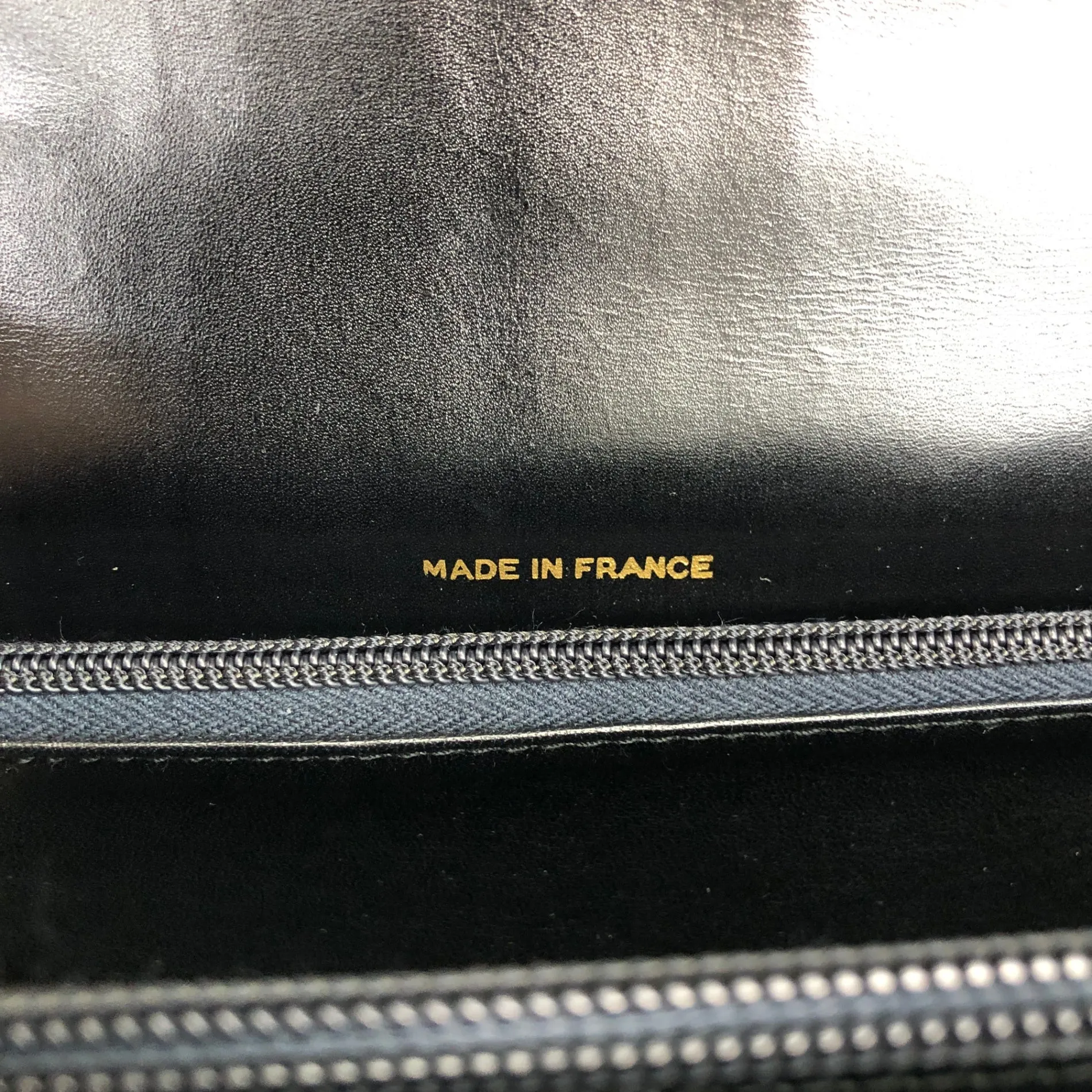 CELINE Metal Closure Handbag Black Vintage rchsfc