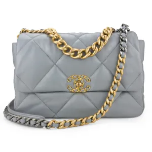 CHANEL 19 Medium Flap Bag in Grey Lambskin