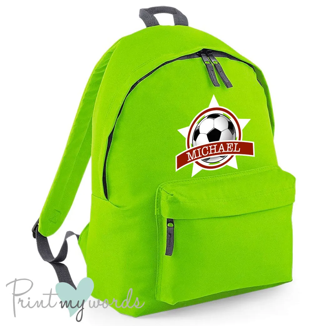 Children's Personalised Football School Rucksack Backpack