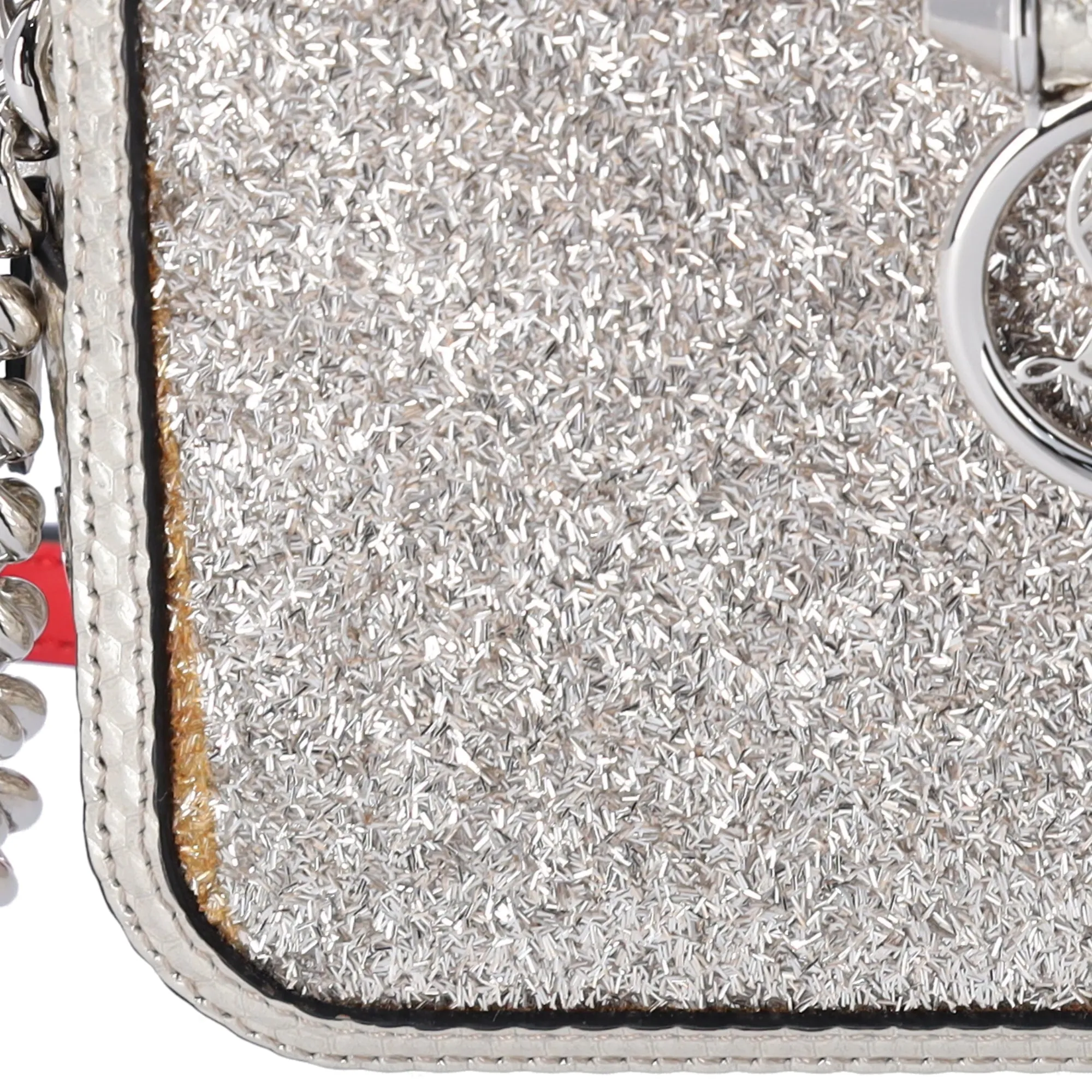 Christian Louboutin Rubylou Mini Shoulder Bag Gold Leather Glitter