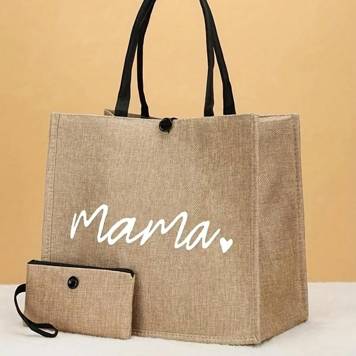 Embrace Love: Mama Letter-Printed Handbag Duo