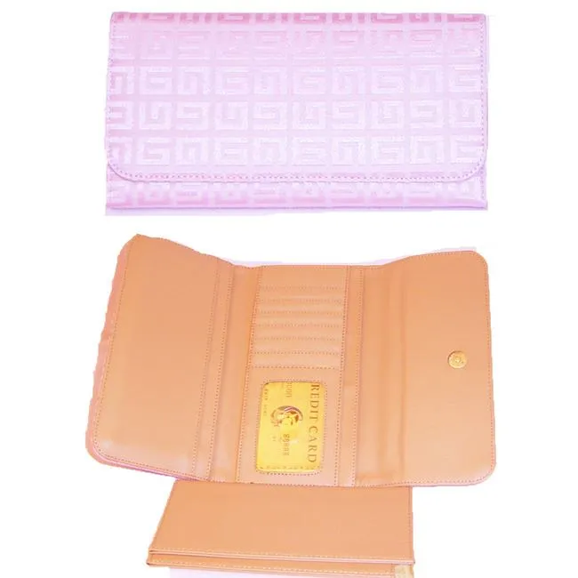 fabric G signature canvas plaid checker Pink L detachable checkbook woman wallet