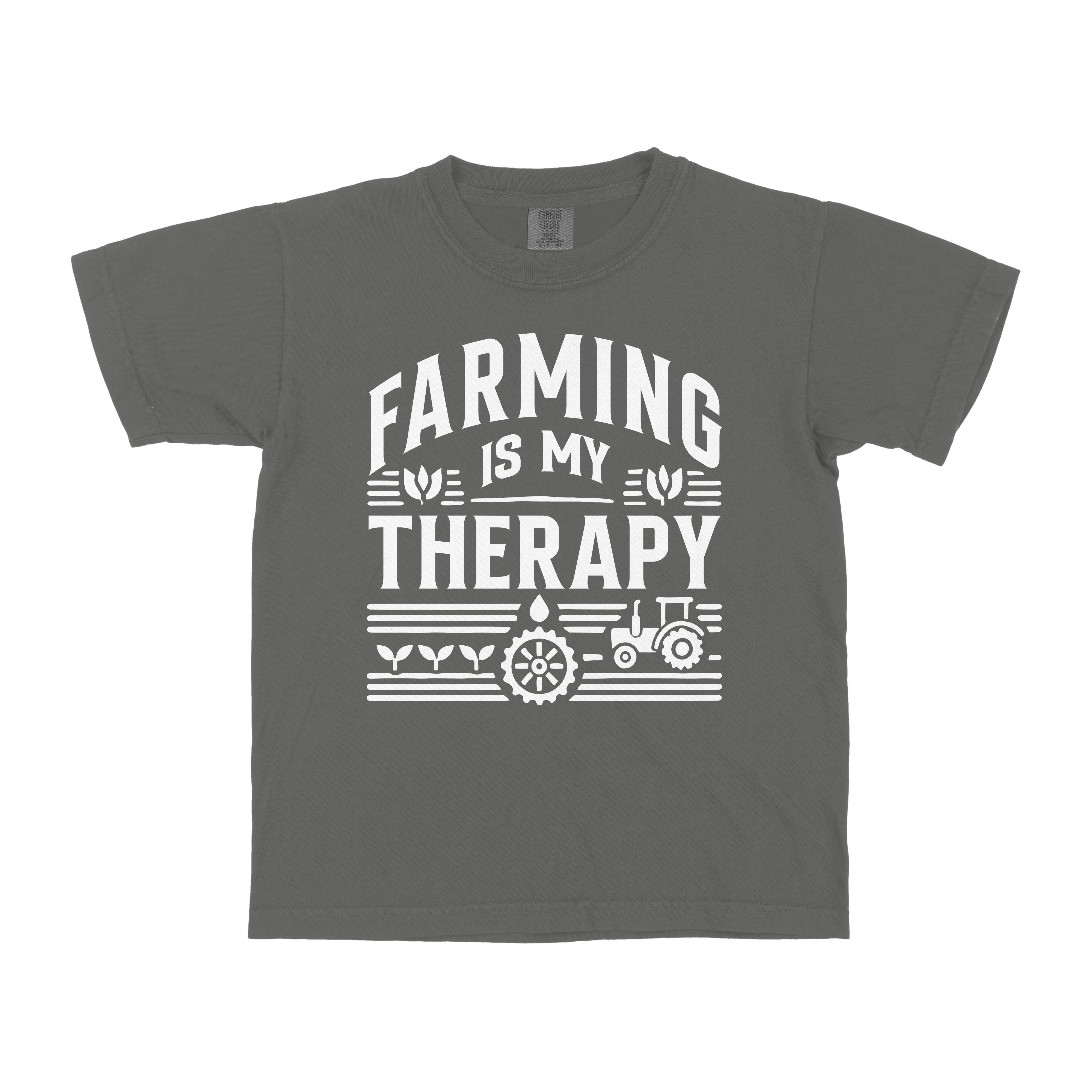 FARMING IS MY THERAPY YOUTH SHIRT