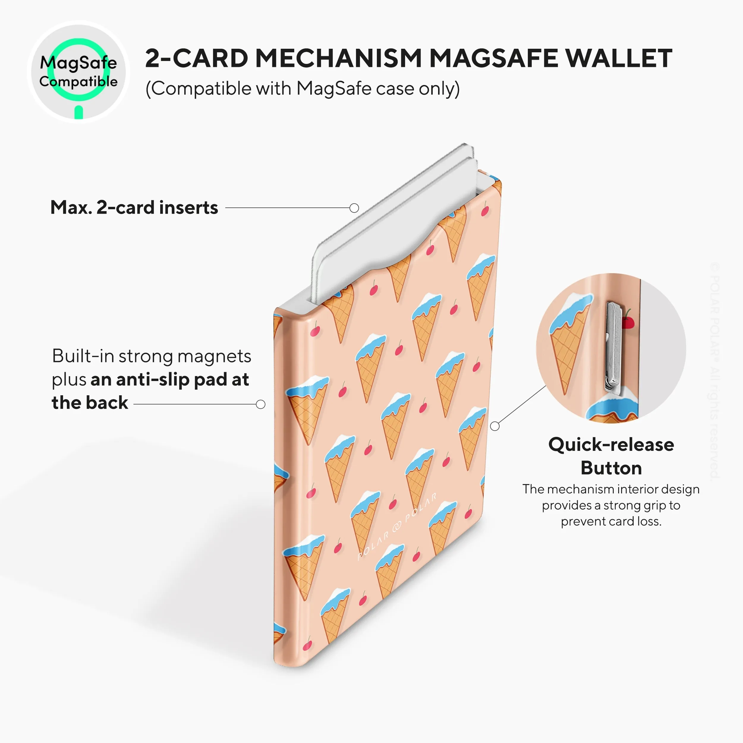 Fujisan Peach Ice Cream MagSafe Wallet