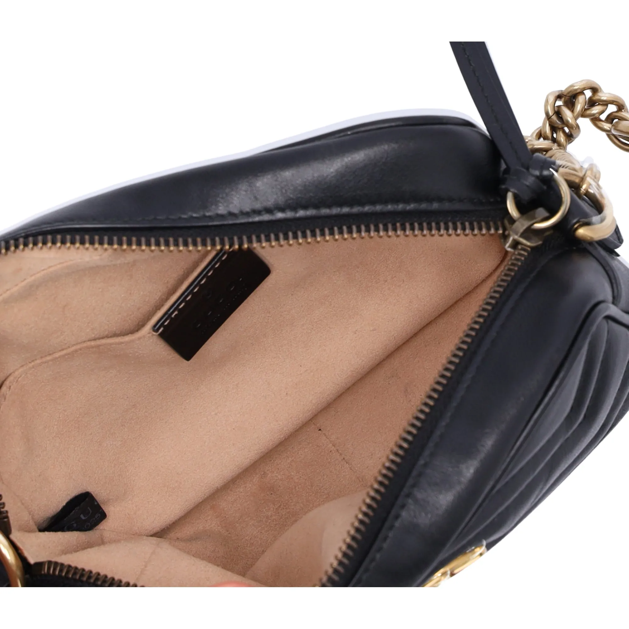 GUCCI GG Marmont Shoulder Bag 448065 Black Leather