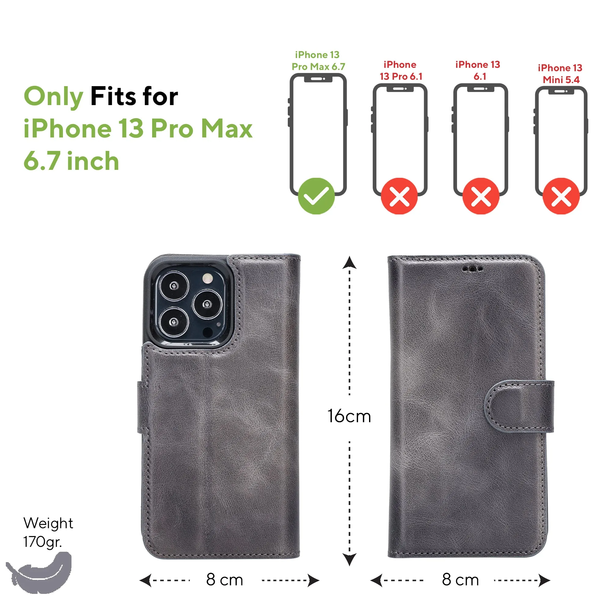 Leather Wallet Case for iPhone 13 Pro Max