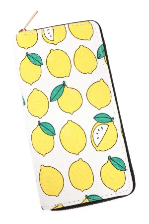 LEMON DIGITAL PRINTED ZIPPER WALLET
