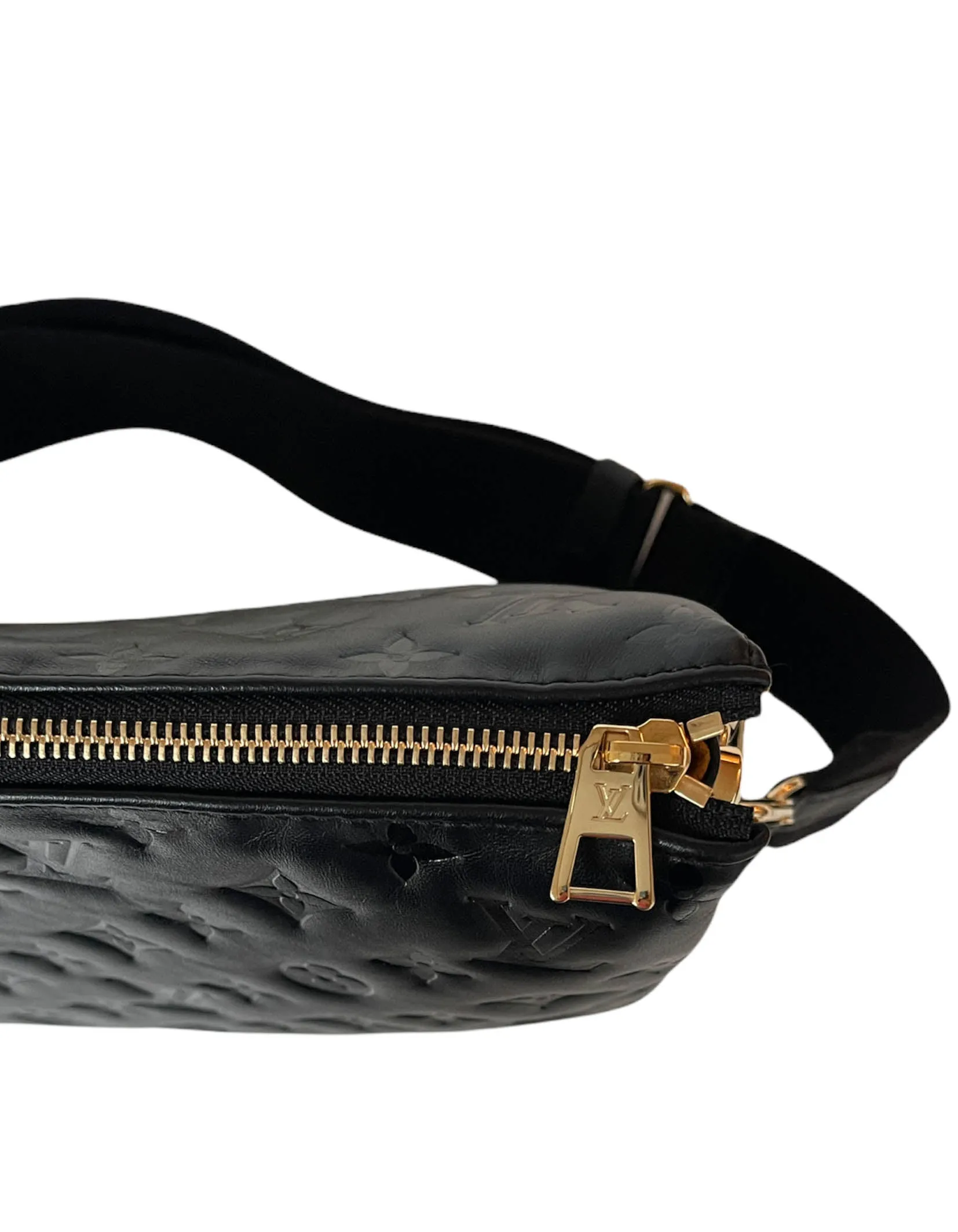 Louis Vuitton 2021 Black Embossed Monogram Coussin MM Bag