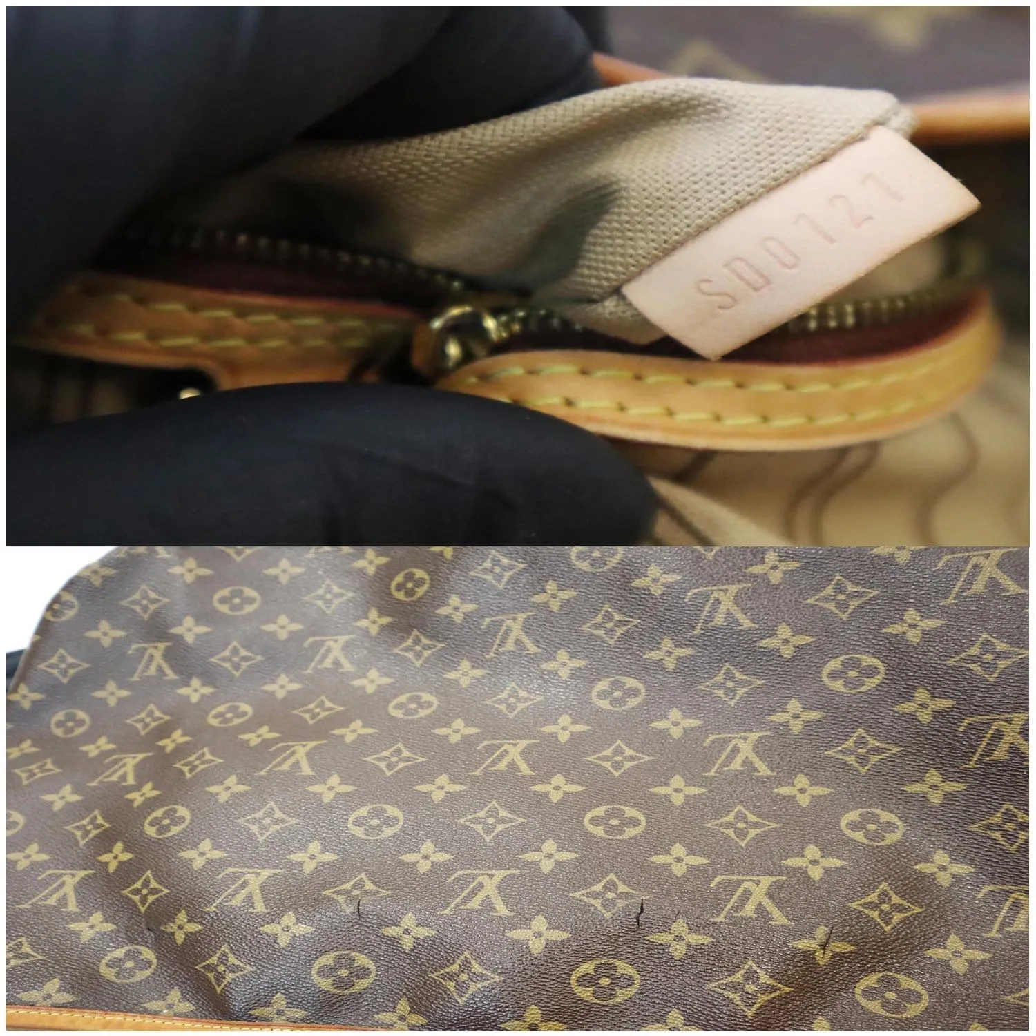 LOUIS VUITTON Delightful MM Monogram Canvas Shoulder Bag Brown