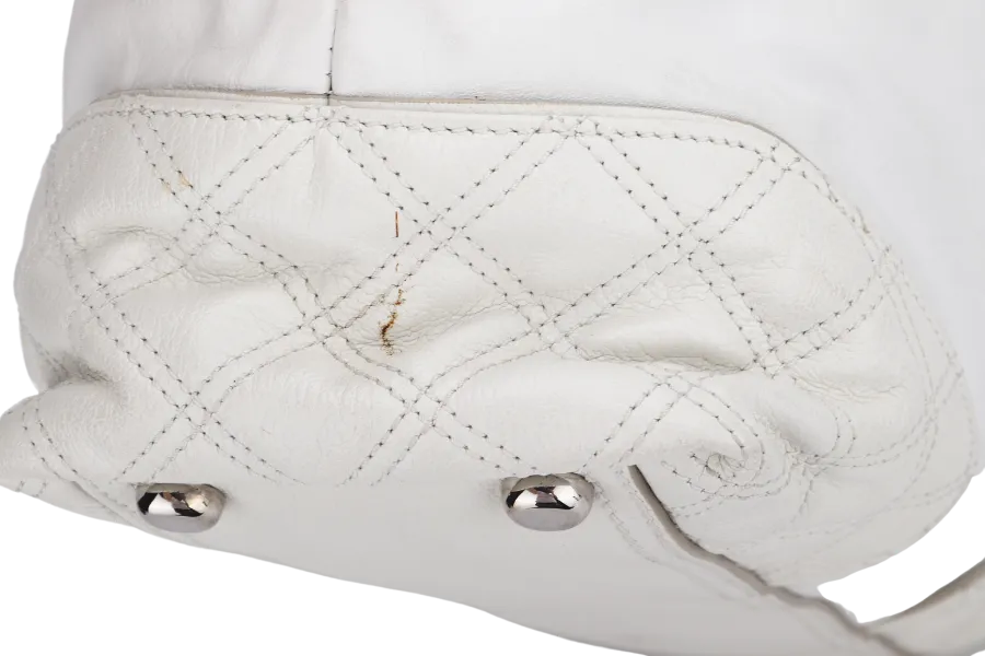 MARC JACOBS WHITE LEATHER SHOULDER BAG SILVER HARDWARE NO DUST COVER