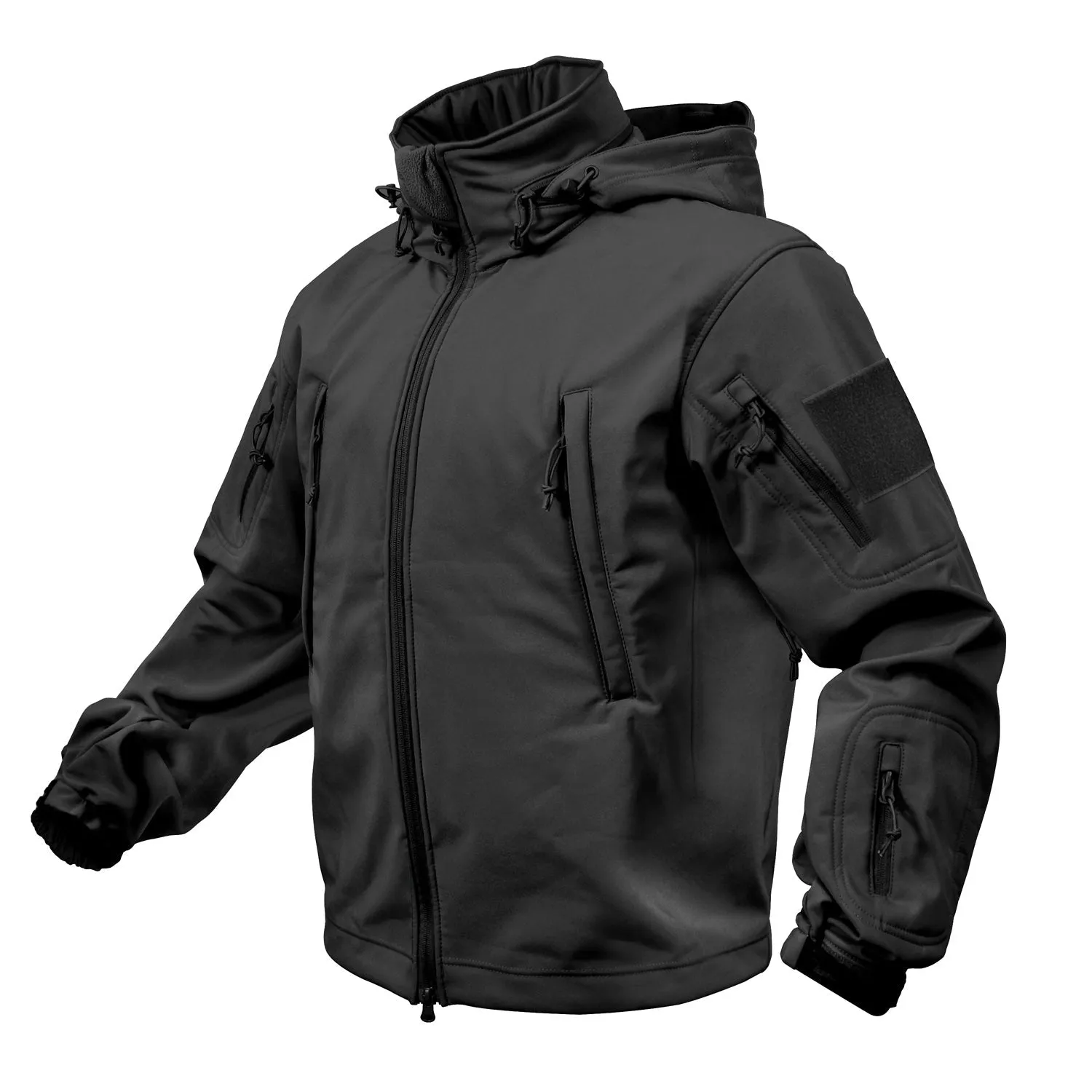 MilSpec Special Ops Tactical Softshell Jacket with Hood Black