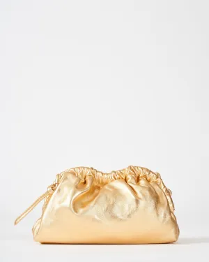 mini cloud clutch - gold