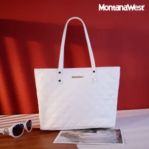 MWC-084   Montana West Quilted Carry-All Tote - White