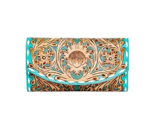 Myra Bag Tambrina Hand-tooled Wallet in Turquoise