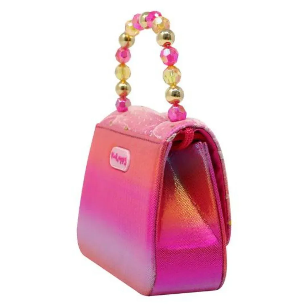 Pink Poppy Butterfly Ruched Sparkle Hard Handbag