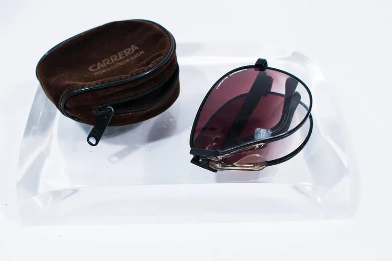 PORSCHE CARRERA Vintage Collapsible Folding Black Frame Aviators