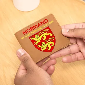 Porte-feuille en cuir Cadeau Normand - un jour, toujours