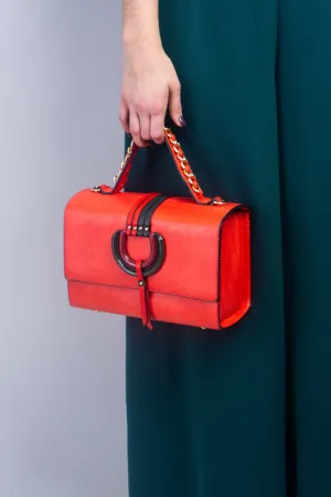 Red Stripes Acrylic Ring Wallet Set Handbag