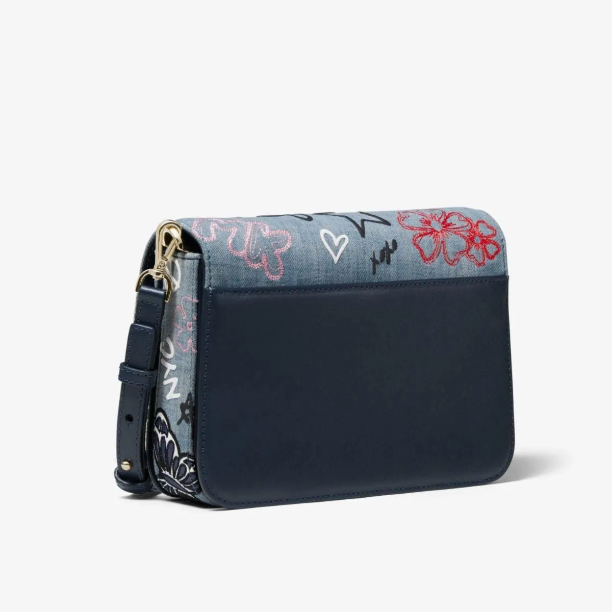 Sloan Editor Embroidered Denim Shoulder Bag
