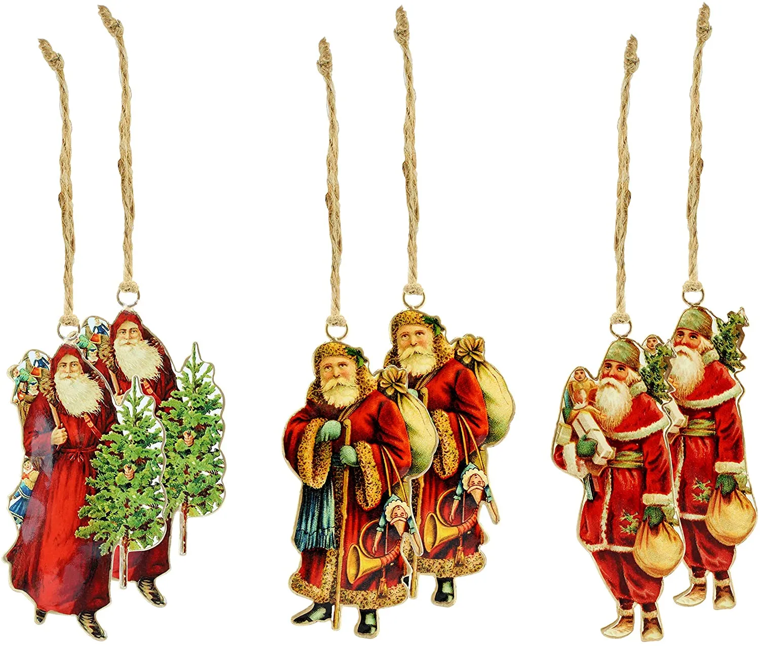 Vintage Santa Christmas Ornaments (Case of 192 Sets)