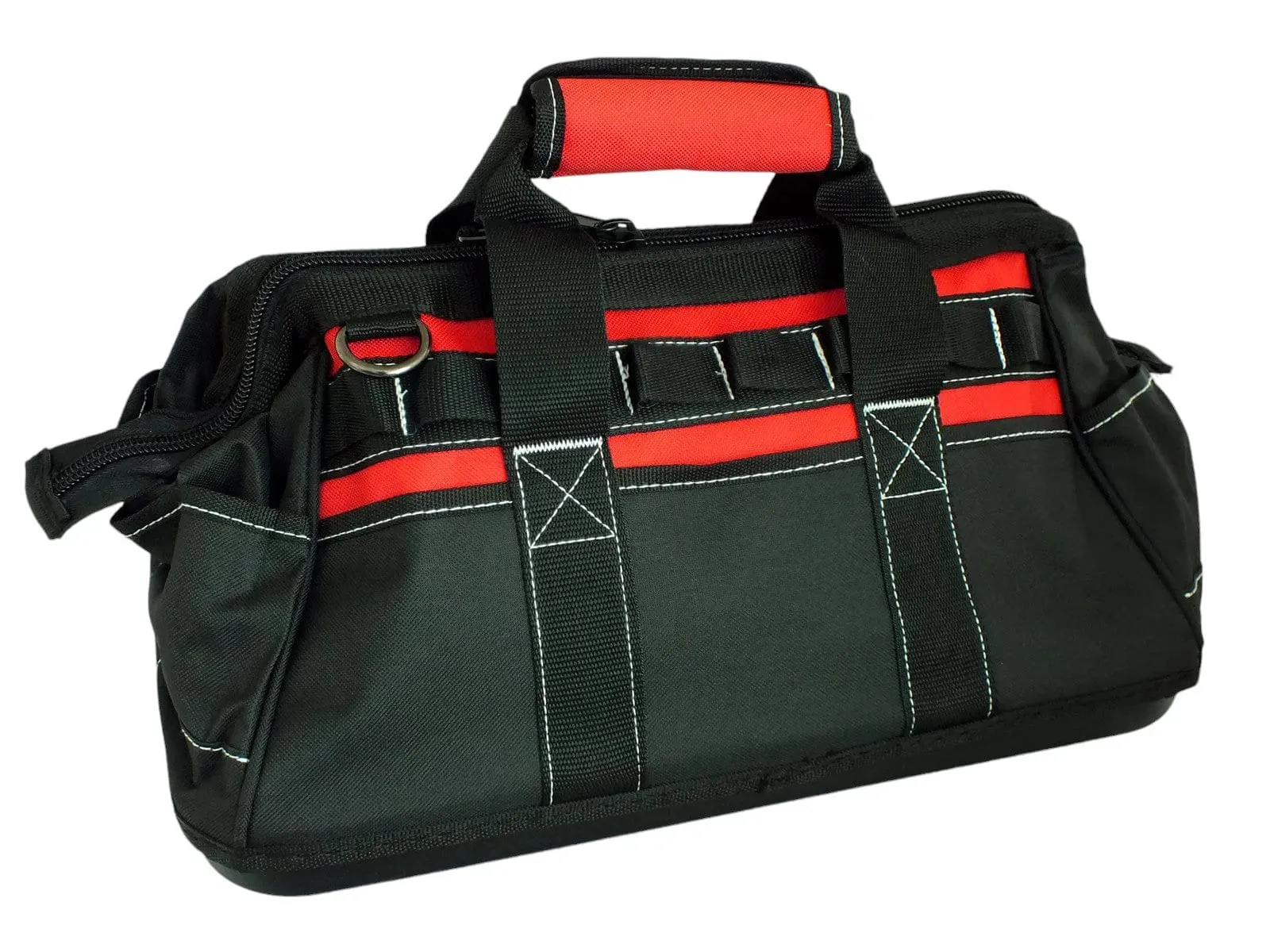 Voche 16" Wide Opening 21 Pocket Tool Bag with Rigid Base and Shoulder Strap