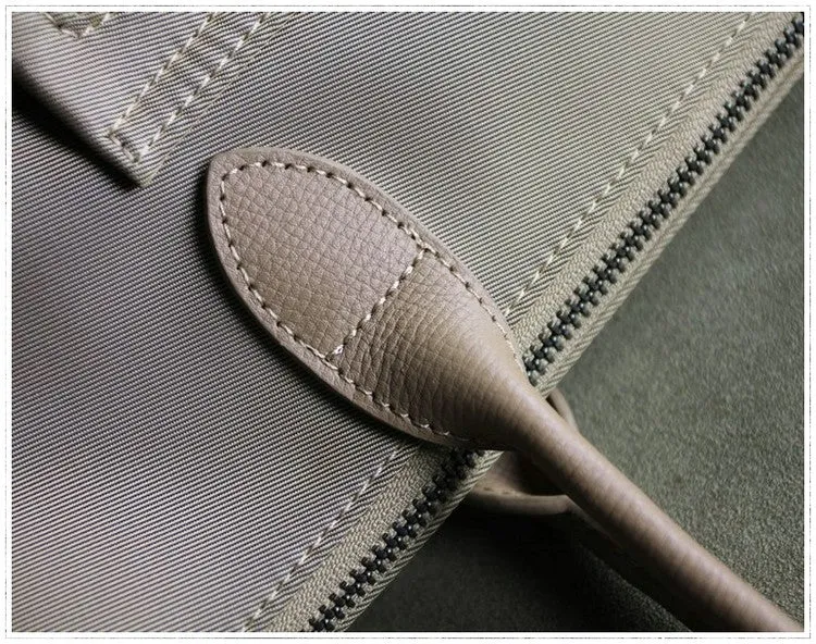 Womens Khaki Nylon Shoulder Tote Small Khaki Nylon Handbag Purse for Ladies