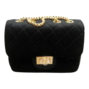 Zomi Gems Classic Suede Quilted Bag - Black